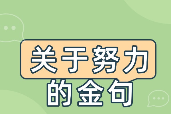 关于努力的金句：16条送给努力的你！